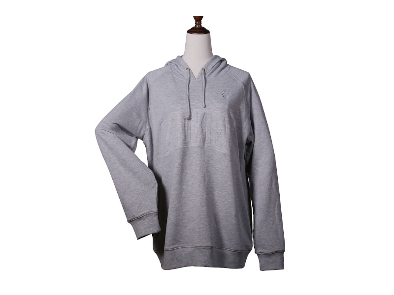Long Sleeve College Sweatshirts with Hoodie Side Pocket Grey color
