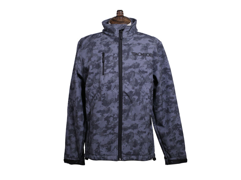 Custom Printed Winter Softshell Jacket Long Sleeve Full Zipper Windproof
