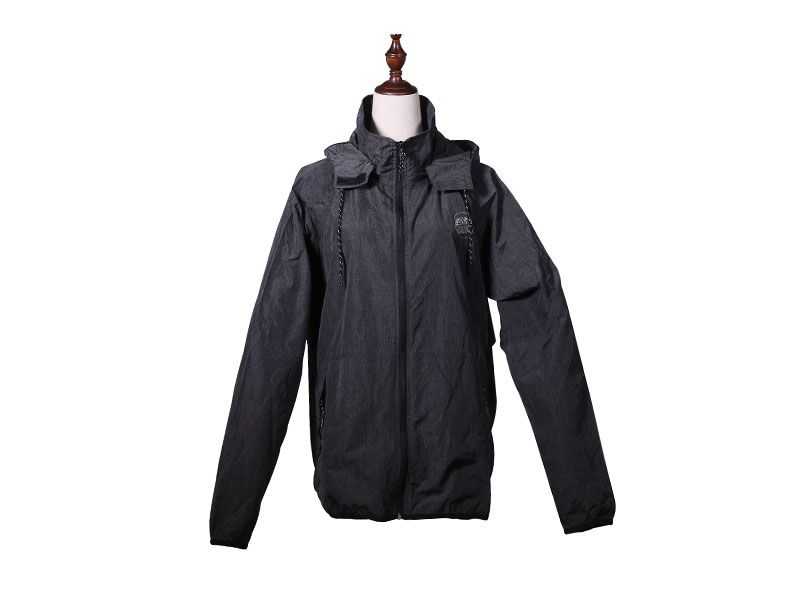 Outdoor Polyester Poplin WR WP Lightweight Mens Sports Jacket with hood