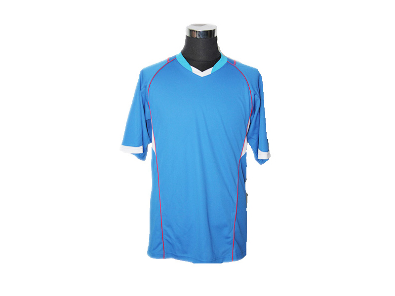 V Neck Polyester Sky Blue Polo Shirt, Casual Wear Mens Short Sleeve Polo T Shirts