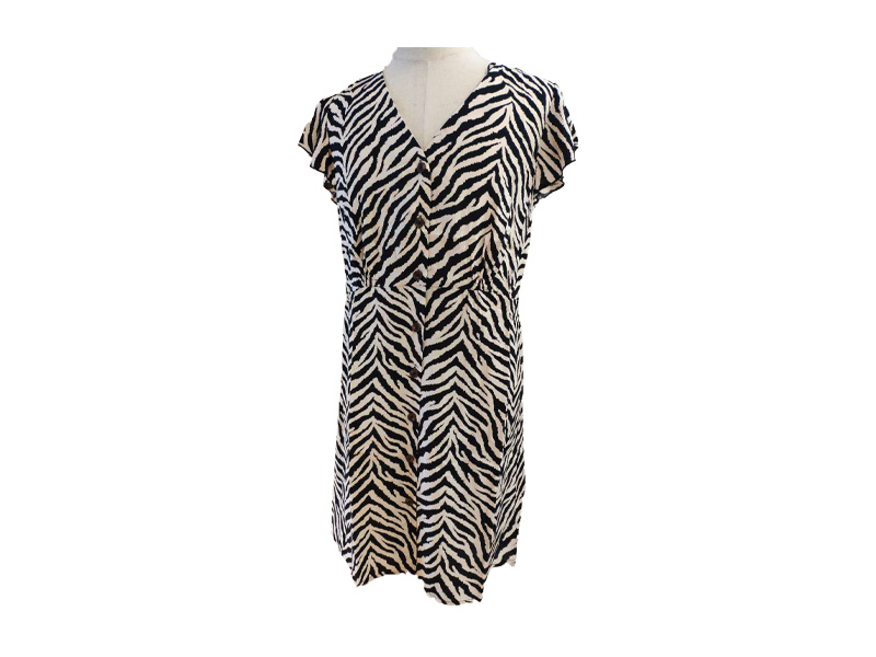 Animal print Women Dress Short Sleeve Summer Plus size Casual Wear